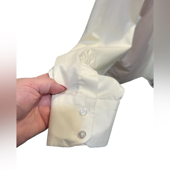 HemraJani Custom Tailored Hong Kong Shirt White Cream Size Neck 15.5” Arm 33/34. - Picture 5 of 13